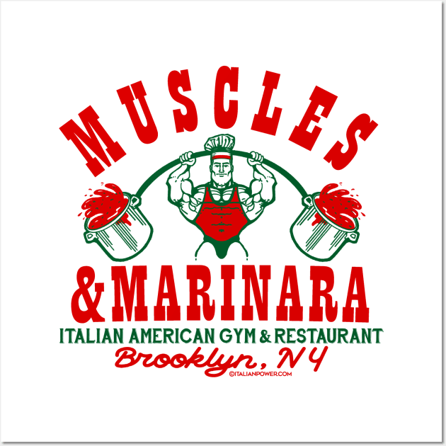 ‘Muscles & Marinara’ Italian American Gym & Restaurant Wall Art by ItalianPowerStore